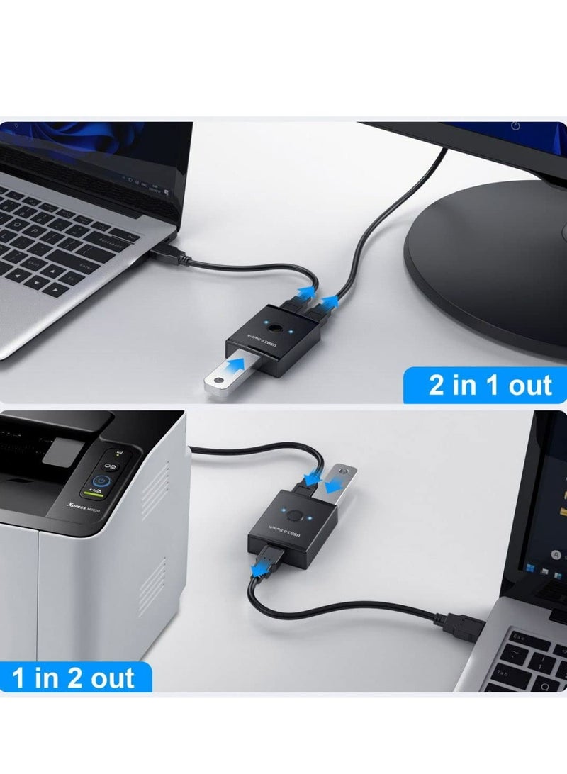 Joyelink Joyelink Splitter, Bi-directional USB 3.0 Switch Selector for Keyboard, Mouse, Scanner and Printer (2 to 1 PC Share or 1 to 2 Hub, Printer Share Splitter)  - Image 2