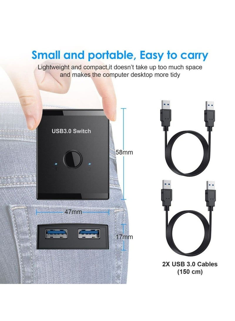 Joyelink Joyelink Splitter, Bi-directional USB 3.0 Switch Selector for Keyboard, Mouse, Scanner and Printer (2 to 1 PC Share or 1 to 2 Hub, Printer Share Splitter)  - Image 5