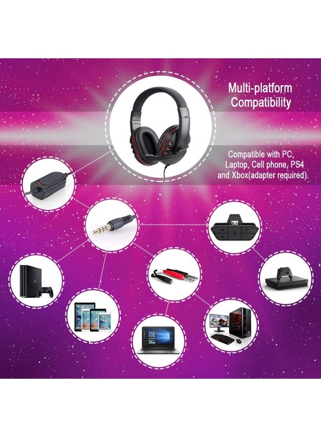 3.5mm Wired Gaming Headphones Over Ear Game Headset Noise Canceling Earphone with Microphone Volume Control for Pc Laptop Ps4 Smart Phone - Image 5