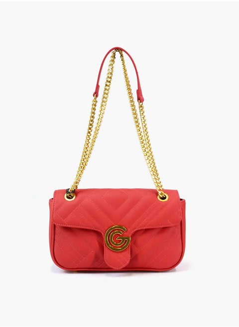 Gabriella Gucci Textured Crossbody Bag with Button Closure
