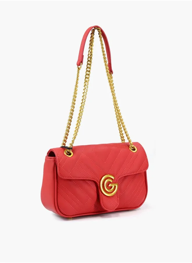 غابرييلا غوتشي Gabriella Gucci Textured Crossbody Bag with Button Closure