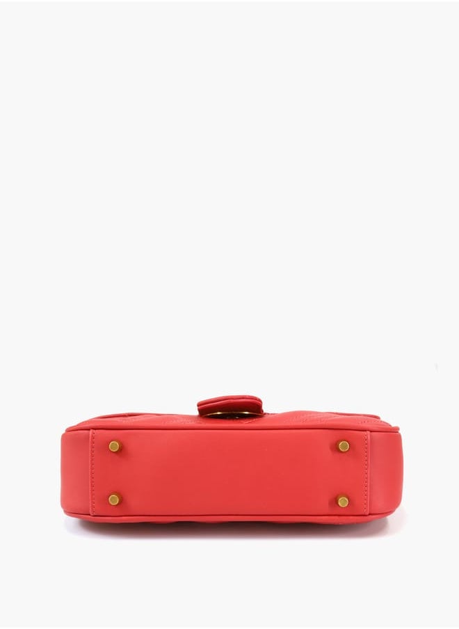 Gabriella Gucci Textured Crossbody Bag with Button Closure