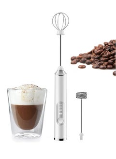 MIXDE Handheld Electric Whisk Frother,USB Rechargeable Foam Maker With 3 Stainless Whisks And 3 Adjustable Speeds Mixer For Coffee Matcha Latte Cappuccino Hot Chocolate  - Image 1