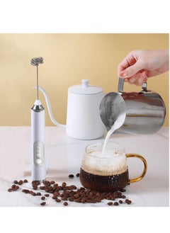 MIXDE Handheld Electric Whisk Frother,USB Rechargeable Foam Maker With 3 Stainless Whisks And 3 Adjustable Speeds Mixer For Coffee Matcha Latte Cappuccino Hot Chocolate  - Image 5