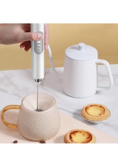 MIXDE Handheld Electric Whisk Frother,USB Rechargeable Foam Maker With 3 Stainless Whisks And 3 Adjustable Speeds Mixer For Coffee Matcha Latte Cappuccino Hot Chocolate  - Image 2