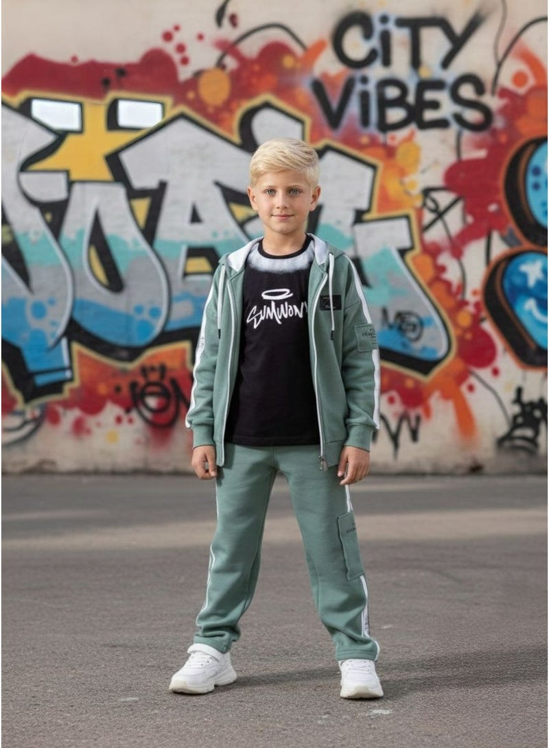 Diva Boys' 2-Piece Set (Diva Brand) - Royal Black Color - Size 12 Years - Premium Cotton Milton Fabric for Ultimate Comfort & Winter Warmth - Image 2