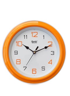 Ajanta Ajanta Plastic Abstract Round Motion Analog Clock 205 X 205 X 35 mm Orange  - Image 1