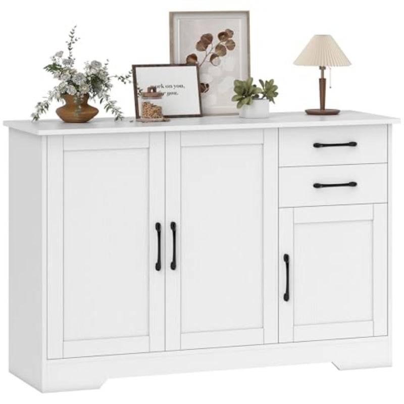 Sideboard with Soft-Close Doors, Modern Storage Cabinet, Kitchen Cupboard with 2 Drawers, Adjustable Shelf and 3 Doors for Dining Room, Living Room - Image 1