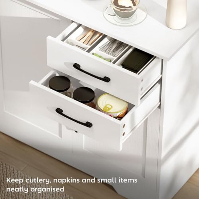 Sideboard with Soft-Close Doors, Modern Storage Cabinet, Kitchen Cupboard with 2 Drawers, Adjustable Shelf and 3 Doors for Dining Room, Living Room - Image 5
