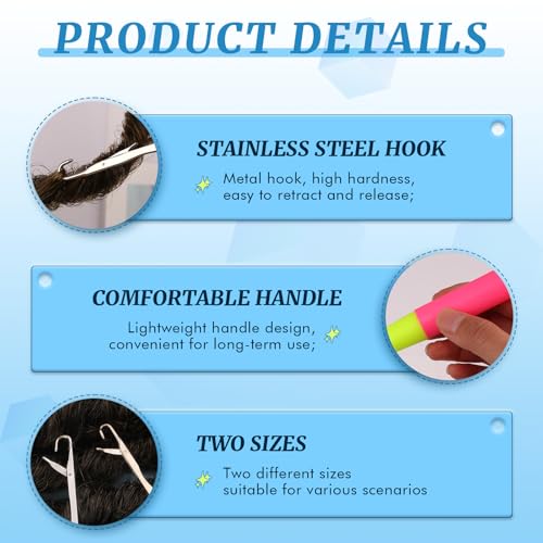 MORFEN 2 Pcs Latch Hook, Different Sizes Latch Hook Tool (0.2in + 0.15in), Crochet Needles for Hair, Hair Crochet Hook for Scarf Carpet Making and Art Crafts - Image 3