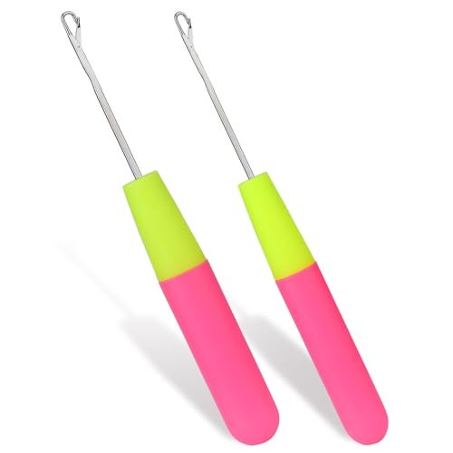MORFEN 2 Pcs Latch Hook, Different Sizes Latch Hook Tool (0.2in + 0.15in), Crochet Needles for Hair, Hair Crochet Hook for Scarf Carpet Making and Art Crafts - Image 1