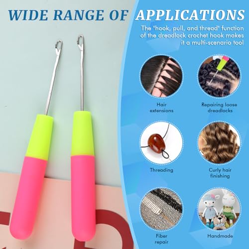 MORFEN 2 Pcs Latch Hook, Different Sizes Latch Hook Tool (0.2in + 0.15in), Crochet Needles for Hair, Hair Crochet Hook for Scarf Carpet Making and Art Crafts - Image 4