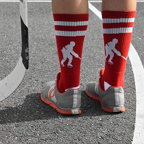 ChalkTalkSPORTS Hockey Performance Crew Socks - Hockey Player - Mid-Calf Socks - Red/White - Adult Size - Image 4