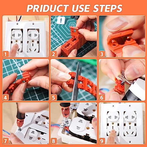 Upitry Outlet Spacers for Electrical Box Extender - 60 PCS Outlet Spacer Switch Light Receptacle Spacers for Loose Outlet Plug Fix - Plastic Shims Plate Spacer for Tile Backsplash Wall Electric Socket - Image 5