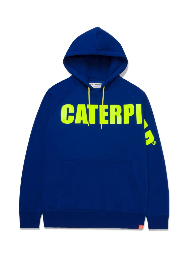 Caterpillar Caterpillar Men's Meta Work Fleece Pullover Hoodie in Navy with Graphic Print