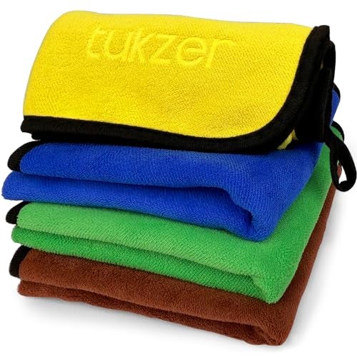 Tukzer Multi-Purpose Coral Velvet Microfiber Cloth - 4 pcs 35X75 cms 500 GSM Cleaning Kit Cloth for Laptop, Monitor, Camera Lens, Binoculars, TV Projector, Electronics (Multi-Color) - Image 1