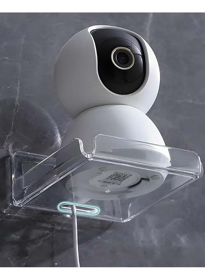 Acrylic Small Wall Shelf Set of 2 for Security Cameras, Speakers, Baby Monitors, Floating Shelves Easy to Install No Drill (Clear) - Image 5