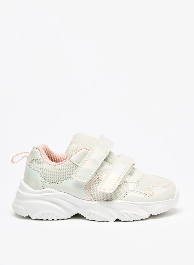 Flora Bella By Shoexpress Girls Textured Shoes with Hook and Loop Closure