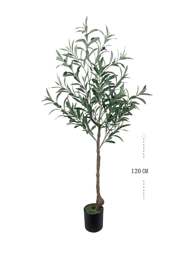 DRAMA HOME Drama Home Artificial Olive Tree 120 cm Faux Plants Olive Silk Tree with Branches and Fruits in Pot Artificial Trees Indoor Outdoor Décor for Home Office Living Room Floor… 