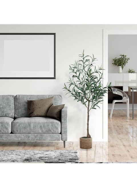 Artificial Olive Tree in Potted Green/Black 120cm