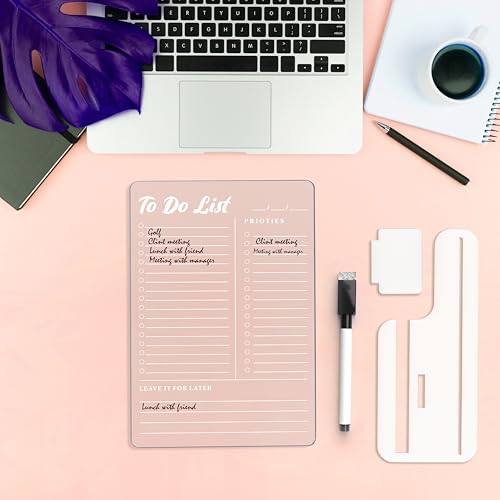 True Flair Trueflair Acrylic Board for Desk (24x16 CM)| Best Planner & Organiser for Enhancing Productivity | White Acrylic Base with Slot for Phone | Including Dry Erase Marker (to Do List, Design 1) - Image 5