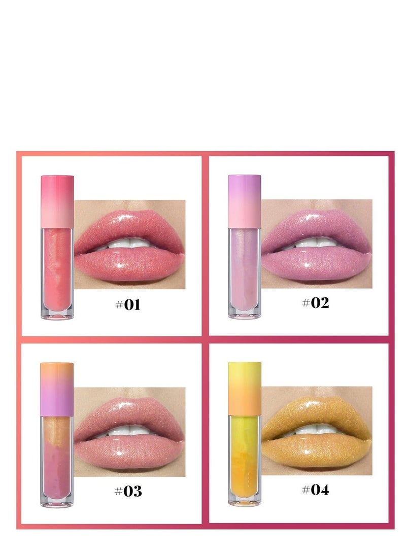 6 PCS Long Lasting Lip Oil Light Lipgloss Set, Glitter Liquid Lip Gloss, Non Sticky, Hydrating Lip Oils With a High Shine Glossy Finish - Image 2