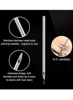 Generic 100PCS Body Piercing Needles, 12G Disposable Sterile Stainless Steel Piercing Needles for Ear Nose Navel Belly Nipple Tongue Lip Piercing  - Image 2