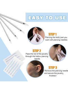 Generic 100PCS Body Piercing Needles, 12G Disposable Sterile Stainless Steel Piercing Needles for Ear Nose Navel Belly Nipple Tongue Lip Piercing  - Image 3