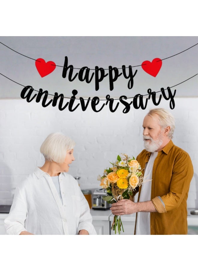 RTYY Happy Anniversary Banner, Anniversary Party Decorations,2.45m Long for Anniversary Celebration Wedding Anniversary Engagement , Romantic Decor - Image 4