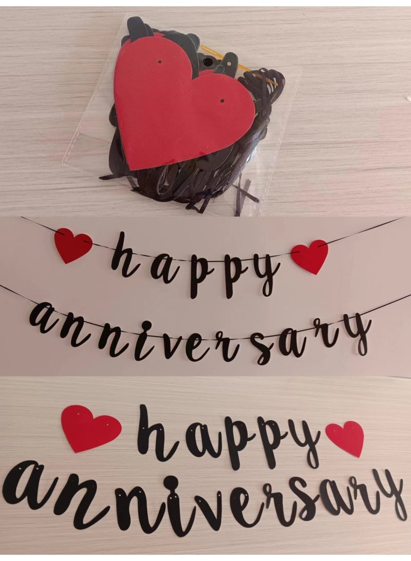 RTYY Happy Anniversary Banner, Anniversary Party Decorations,2.45m Long for Anniversary Celebration Wedding Anniversary Engagement , Romantic Decor - Image 3