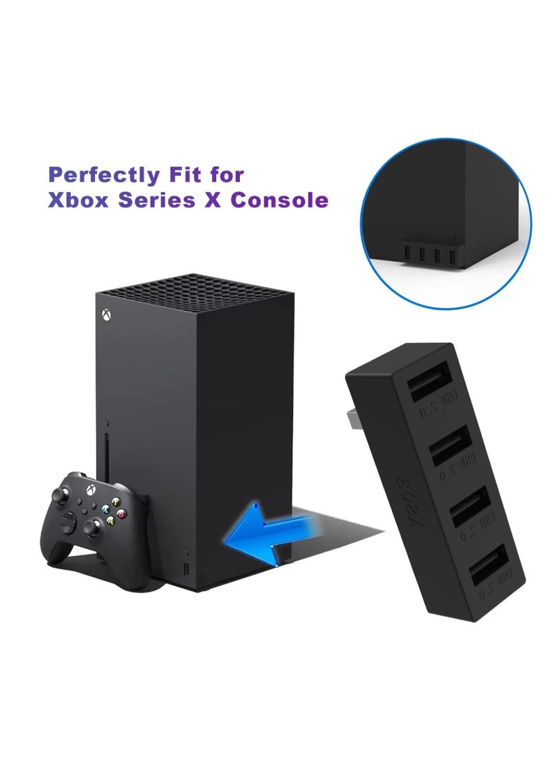 Captaintech 4 Ports USB Hub 2.0 for Xbox Series X/S, High Speed USB Hub Splitter, Expansion Adapter Compatible with Xbox Series X/S Console(Black) - Image 2