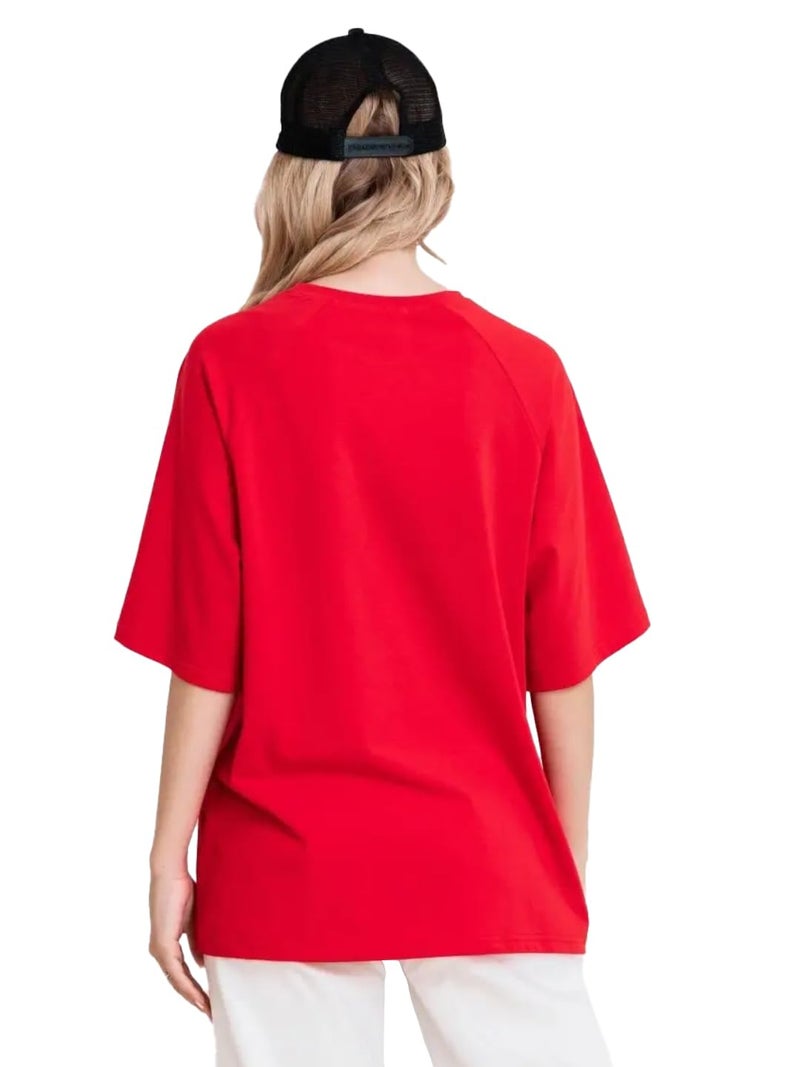 LEOTUDE Womens Oversized Round Neck Half Sleeve T-Shirts (SP-7VRUVTXIYVLK5HCZ_Multicolor8_M) - Image 2