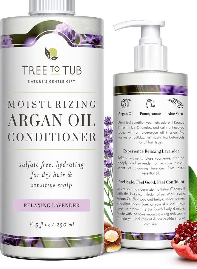 Tree to Tub Moisturizing Conditioner for Dry Hair & Dry Scalp - Hydrating Sulfate Free Argan Oil Conditioner & Vegan Hair Moisturizer for Women & Men w/Organic Coconut Oil, All Natural Lavender - Image 1