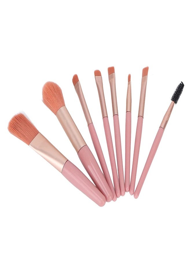 GBEX 8Pcs Makeup Brushes Set Mini Premium Synthetic Foundation Brush Blush Blending Eye shadow eyebrow eyelash Nasal Shadow Lip Brush (Multi colour)(Pack of 1) - Image 3