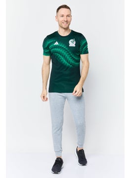 Adidas Men Sportswear Fit Short Sleeves Mexico Football Jersey Shirt, Green  - Image 4