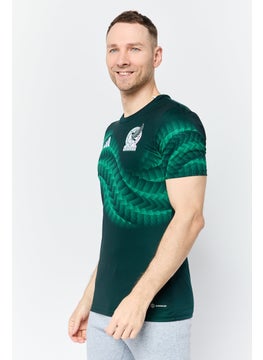 Adidas Men Sportswear Fit Short Sleeves Mexico Football Jersey Shirt, Green  - Image 3