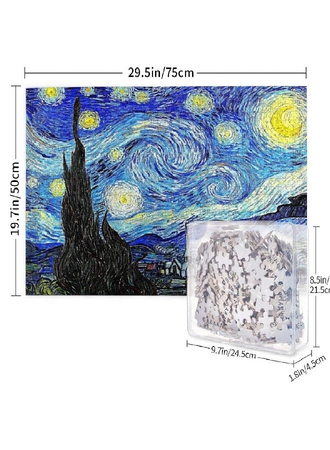 Jigsaw Puzzles 1000 Piece Van Gogh Starry Sky Oil Painting Intellective Game - Image 2
