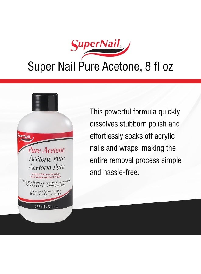 SuperNail مزيل طلاء الأظافر أسيتون نقي سوبر نيل، 8 أونصة سائلة - Image 3
