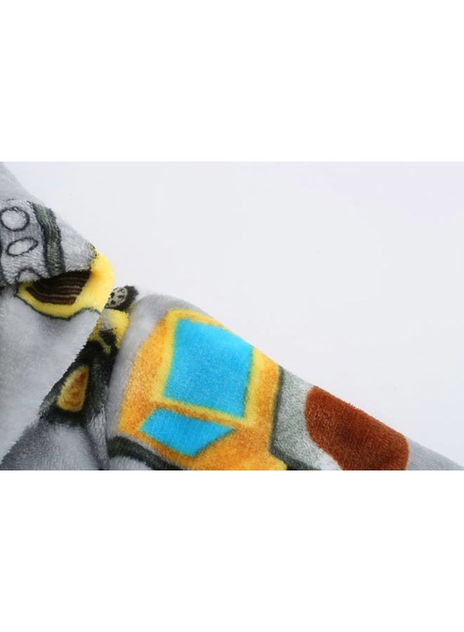Best for All Boys Girls Bathrobes Soft Hooded Bathrobes Sleepwear robe Girls boys (Excavator, 7-8 Years), Excavator, 7-8 years - Image 4