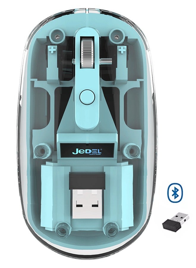 JeDEL WD131P Wireless, Bluetooth Rechargeable Mouse - 1600 DPI Adjustable - Battery Life 180 Hours (Black) - Image 1