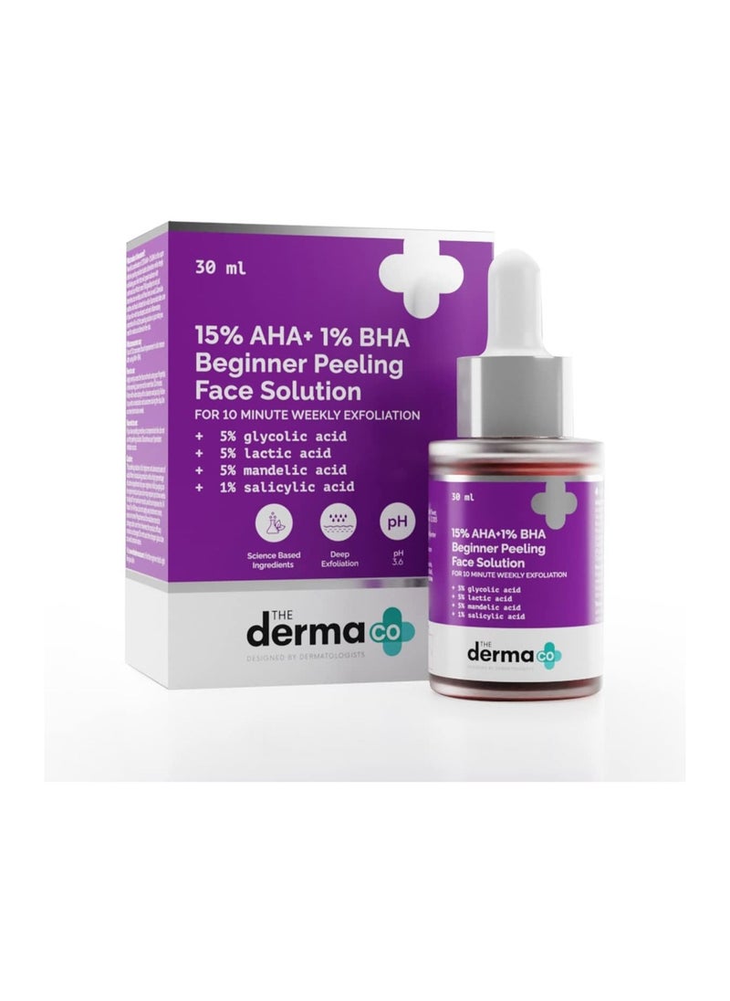 محلول تقشير الوجه للمبتدئين 15% AHA + 1% BHA من The Derma Co للتقشير الأسبوعي لمدة 10 دقائق - 30 مل - pzsku/Z37721AEF6BDB131BF7C7Z/45/_/1712916642/cba8a08b-ea64-4468-8962-bee81e86e2d9