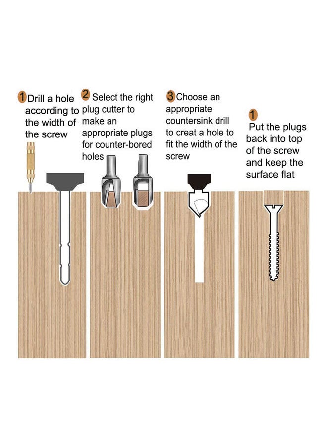NIBEMINENT 7-Piece High Speed Steel Countersink Drill Bit with One L-wrench Silver 13.00 x 3.00 11.00cm  - Image 4