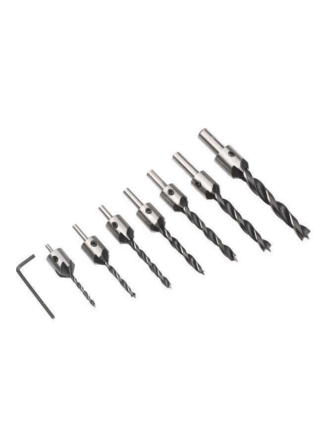 NIBEMINENT 7-Piece High Speed Steel Countersink Drill Bit with One L-wrench Silver 13.00 x 3.00 11.00cm  - Image 3