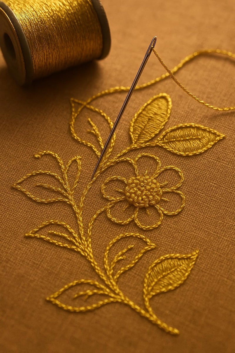 Tia Crafts Metallic Zari Thread for Embroidery & Craft Work | 0.1mm Golden Jari/China Dori | Strong Golden Thread for Sewing, Jewellery Making & DIY Art | Pack of 2 Rolls - Image 2