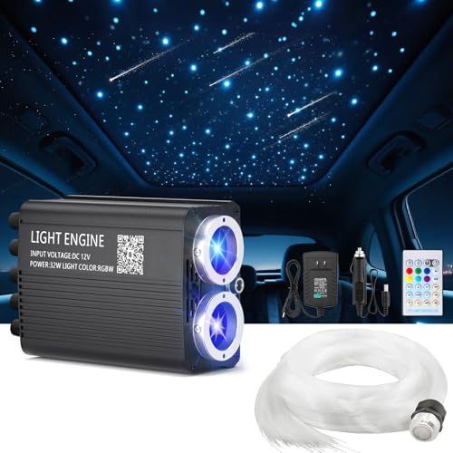 VASTFIRE Luxury Starlight Headliner Kit 1000 Piece 32W Twinkle & Meteor Dual-Engine 200 Shooting Stars RGBW Fiber Optic Lights Music Sync Modes - Headliner Kit for Truck SUV Jeep Sunroofs, Curved Ceiling - Image 1