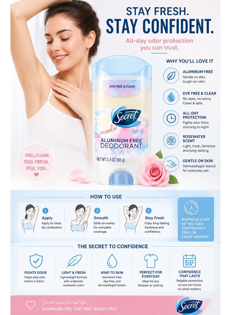 Secret Rose water ALUMINUM FREE DEODORANT - Image 2