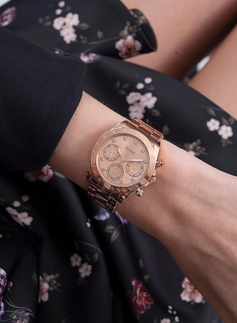 GUESS Women Eclipse Analog Quartz Rose Gold Stainless Steel Band Watch GW0314L3 - 38mm - Image 5
