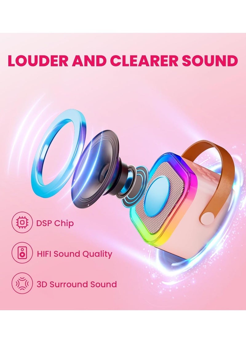 Mini Karaoke Machine with Bluetooth Speaker and Dual Wireless Microphones for Kids & Adults - Image 3