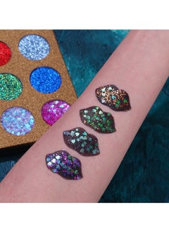 Ucanbe UCANBE 16 Color Diamond Shine Eyeshadow Palette for Dazzling Metallic Stage Looks  - Image 3