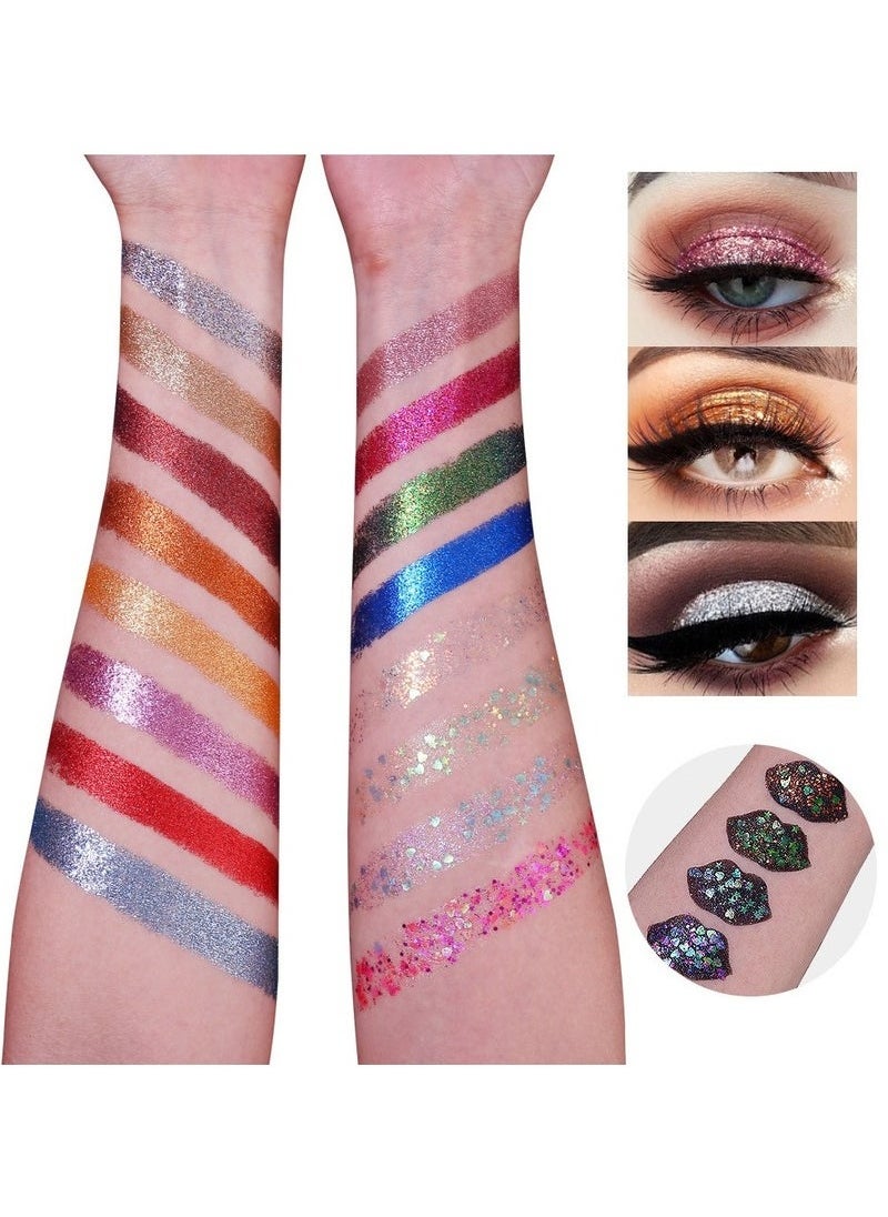 Ucanbe UCANBE 16 Color Diamond Shine Eyeshadow Palette for Dazzling Metallic Stage Looks  - Image 4